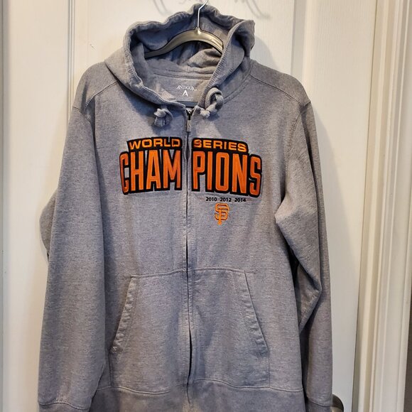 SF Giants World Series Champions Full Zip Hoodie Sweatshirt 2010/2012/2014 XL - Picture 3 of 7